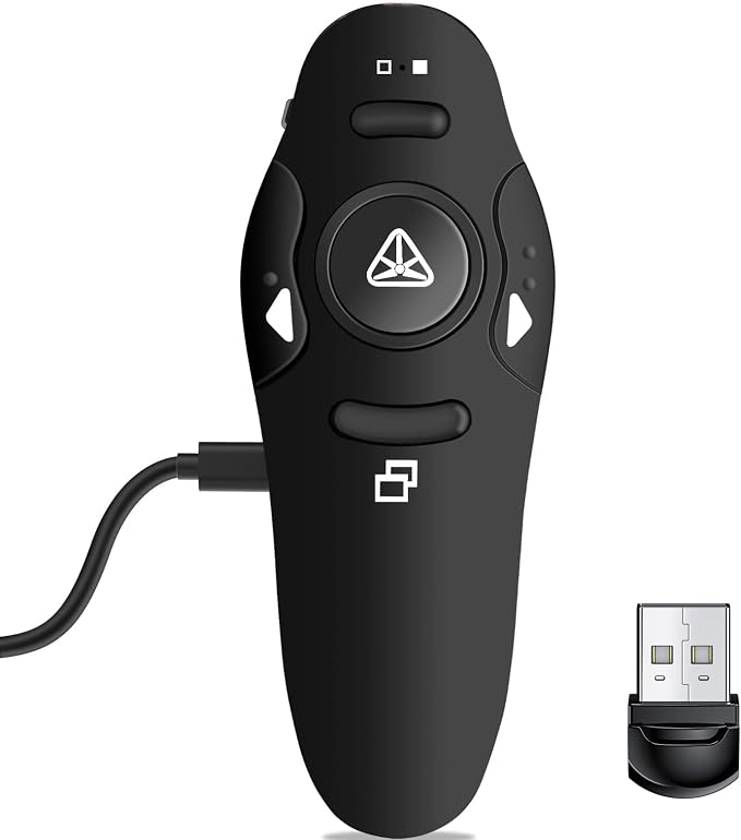 Rechargeable Presentation Clicker Wireless Presenter Remote USB Control by NinjaABXY