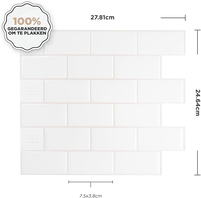 SMART TILES Peel and Stick Backsplash - 10 Sheets of 10.95" x 9.70" - 3D Adhesive Peel and Stick Tile Backsplash for Kitchen, Bathroom, Wall Tile, Norden