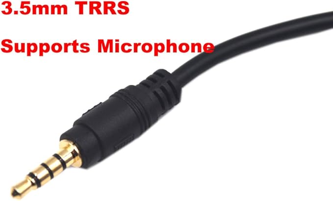 Kework 12 Inch 1/8” 3.5mm TRRS Splitter Audio Cable, 1 Male to 5 Female 3.5mm Plug Extender Headphone Cable, 3.5mm 4 Pole Stereo Jack Extension Adapter Headset Aux Cable, Support MIC