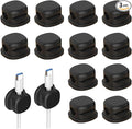 Magnetic Cord Organizer Holder, Upgrade Cord Holder for Nightstand, Adhesive Wire Cable Clips Management Kit for Phone Charger, Computer, Home, Office, Desk, Nightstand (Black, 12 Packs)