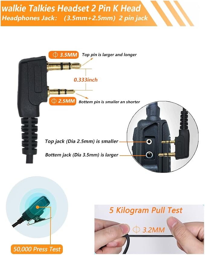 2-Pack Two-Way Radio Earpiece - Image 4