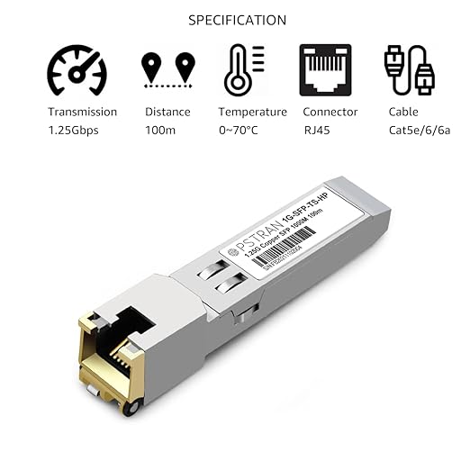 OPSTRAN 1000BASE-T SFP RJ45 Copper Transceiver Module Compatible with HPE Aruba J8177D J8177DCM JL747A Procurve J8177C J8177B J8177A 100m Cat5e/6 4 Pack