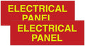 All Quality Basic Electrical Panel Sign - Fire Regulation Safety Compliance Sign - Red/Yellow - Large (2 Pack)