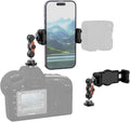 SOH Hot/Cold Shoe Phone Mount Holder, Universal 2 Ball Head Smartphone Mount Adapter, Cold Shoe Phone Clip Mount for iPhone 17/16/15, DSLR Camera LCD Camera Cage Flash LED Light Microphone and More