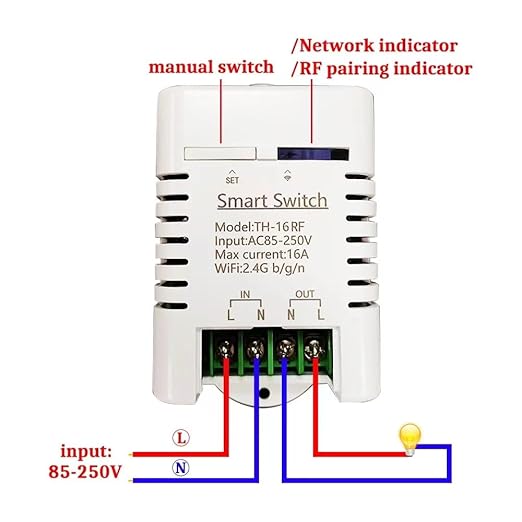 Yitouniu EWeLink Wireless Remote TH16 Switch WiFi Smart 16A Temperature Controller Sensor Module,with Energy Consumption Monitoring, Compatible with Alexa Google Home