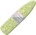 ZCFYGDX Fresh White Daisy Print Ironing Board Cover, Resist Scorching & Staining, Easy to Install Resistant Elastic Edges, 3 Nylon Buckle Straps Fasteners, Protective Scorch Cloth Covers Size-M