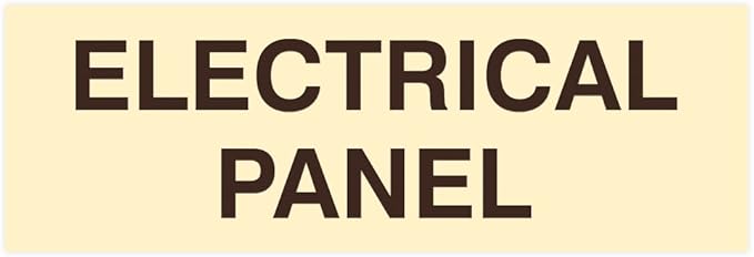 All Quality Basic Electrical Panel Sign - Fire Regulation Safety Compliance Sign - Ivory/Dark Brown - Large (1 Pack)