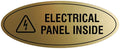 Signs ByLITA Oval Electrical Panel Inside Sign (Brushed Gold) - Small