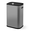 14.5 Gal/55L Trash Can with Lid, Automatic Touchless Garbage Can with Soft-Close Lid & Handle, Stainless Steel Waste Basket Motion Sensor Trash Can for Kitchen, Bathroom,Grey(No Inner Bucket)