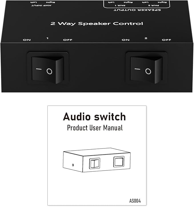 Y.D.F 2-Channel（1 in 2 Out） Speaker Selector Switcher Box with Terminal Claps 150W RMS per Channel High-Fidelity Audio Transmission