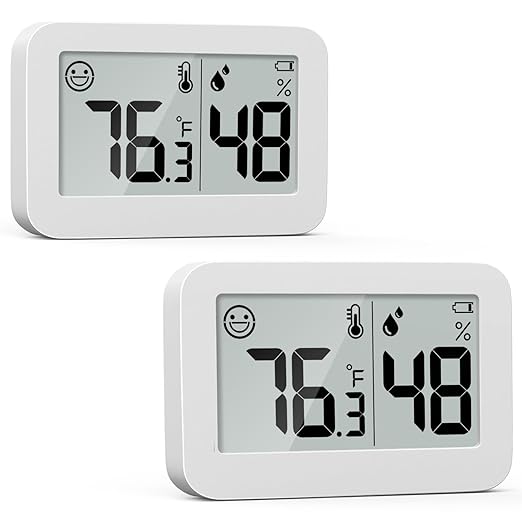 DOOMAY 2-Pack Mini Hygrometer Indoor Thermometer, Humidity Gauge by DOOMAY