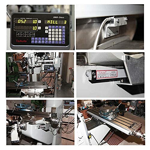 TOAUTO Digital Readout 2 Axis 3 Axis DRO Display Linear Scale 900mm 36" Precision 5um for Bridgeport/Knee Milling Lathe EDM Mill Machine