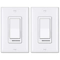 BESTTEN 2 Pack Dimmer Light Switch, Universal Lighting Control, Single Pole or 3 Way, Compatible with LED Dimmable Lamp, CFL, Incandescent, Halogen Bulb, Decorator Wallplate Included, UL Listed, White