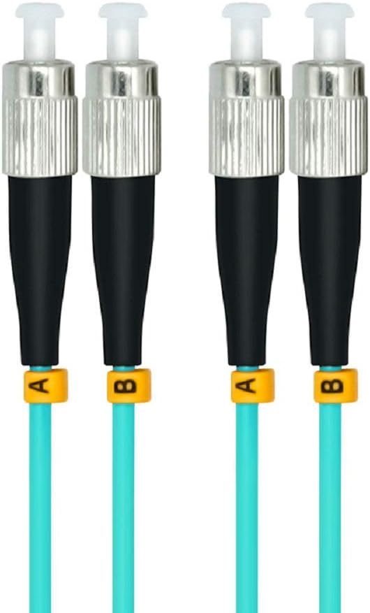 Jeirdus 20Meters 65ft Duplex 50/125 10G OM3 Multi-Mode Fiber Optic Cable Jumper Optical Patch Cord FC-FC