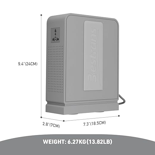 BESTRANS 2000W Step Up Transformer 110v to 220v Converter, Heavy Duty Voltage Converter 110v-120v to 220v-240v with Dual Outlets, Overload Protection & Ultra-Quiet for Home Appliances, Light Grey
