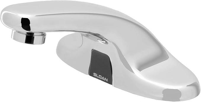 Sloan Optima EBF-650 Sensor Activated Touch-Free Faucet, Commercial Grade with Quick Connect Fittings - 0.5GPM Battery-Powered & Bluetooth Enabled Deck-Mounted Low Integrated Base Body, 3315025BT