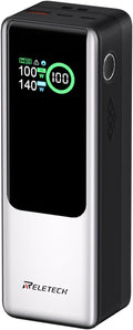 Reletech 140W Portable Fast Charger 25000mAh with LG 21700 Battery, 3-Port Laptop Fast Power Bank Smart Display for Travel, Compatible with MacBook Pro, iPhone 17/16, ipad.（G-ZeroFear）