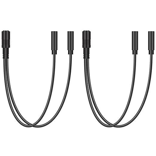 Bolvek 2 Pack 3.5mm 1/8" TRS Stereo 1-Female to Dual 2-Female Jack Splitter Audio Cable