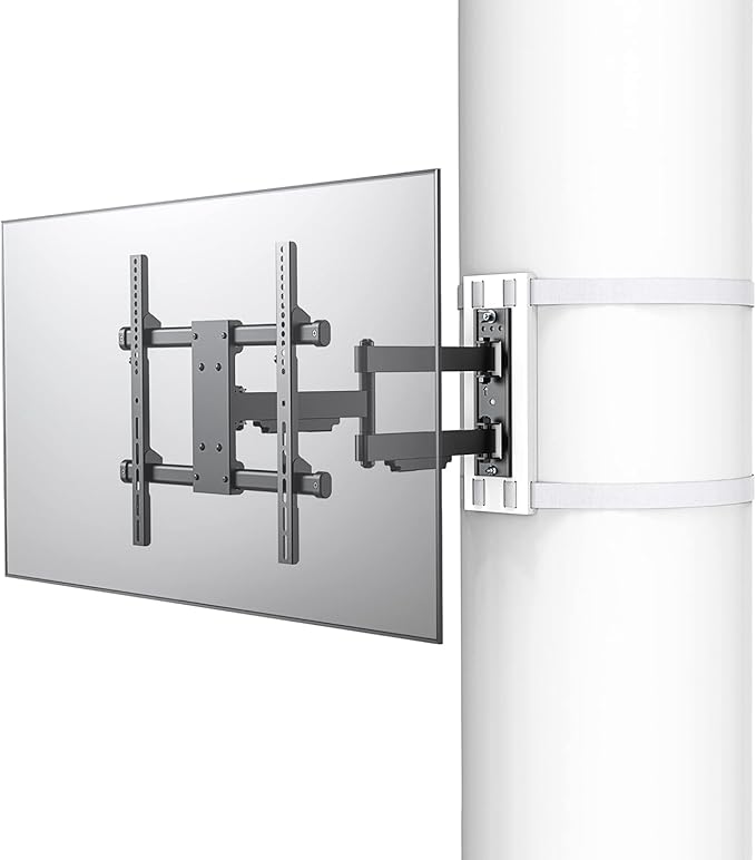 CondoMounts CLMTVA1064 Full-Motion Pillar Mount – Strap-on, No Drilling Required, Fits 37"- 80" TV, 110lbs Capacity