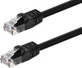 Monoprice Cat5e 2ft Black Patch Cable UTP 24AWG 350MHz Pure Bare Copper by Monoprice