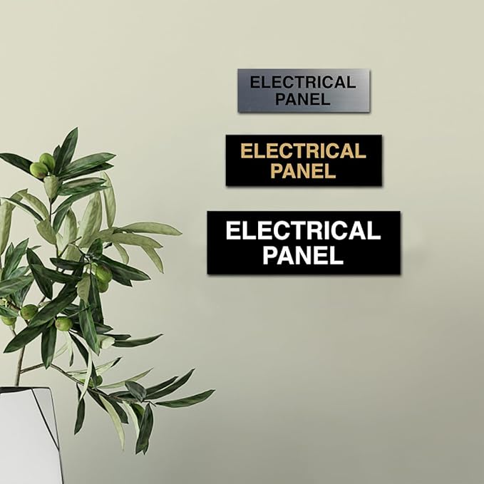 All Quality Basic Electrical Panel Sign - Fire Regulation Safety Compliance Sign - Red/Yellow - Medium (5 Pack)