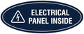 Signs ByLITA Oval Electrical Panel Inside Sign (Navy Blue/White) - Small 2 Pack