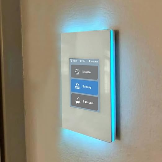 LANBON Smart Light Switch,1/2/3 Gang,3 Way for Whole House, LCD Magic Panel by WiFi Mesh Never be Offline, 2.4G Wi-Fi Smart Switch Compatible with Alexa&Google Home, Neutral Wire Required,L8-HS-White