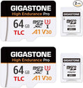 【5 Yrs Free Data Recovery】【Dash Cam】 GIGASTONE 64GB Micro SD Card 2-Pack by Gigastone