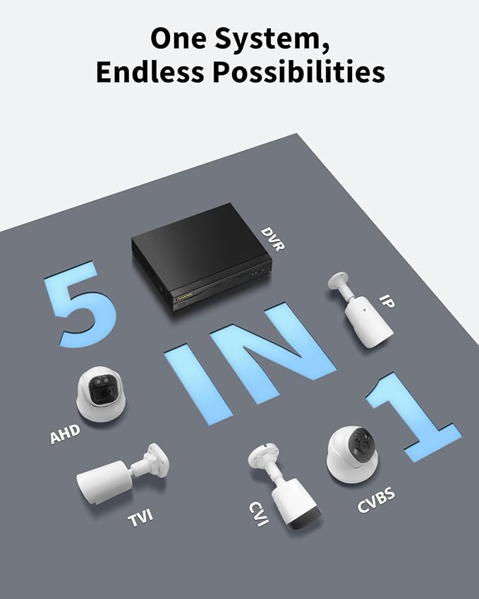 《5MP Super HD & 80ft IR Night Vision》Wired Security Camera System Outdoor - Image 9