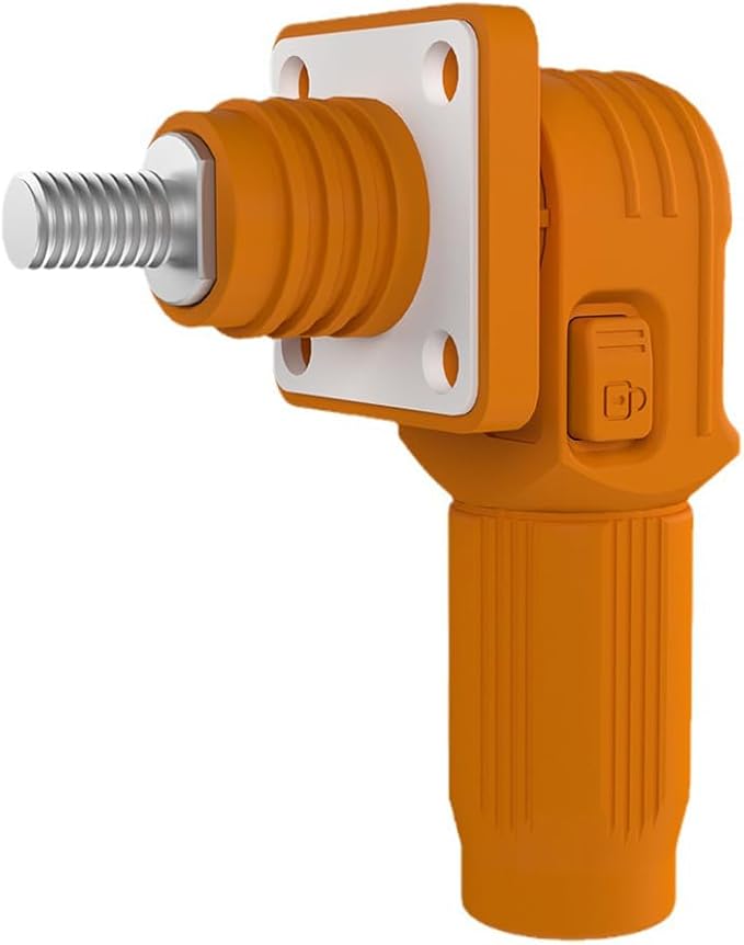 1 Set Battery Energy Storage Connector, Quick Plug Terminal High Current Connectors Right Angle Plug and Socket IP67 Waterproof Power Connector Stud Wiring Method 120A 25mm² (120A, Orange)