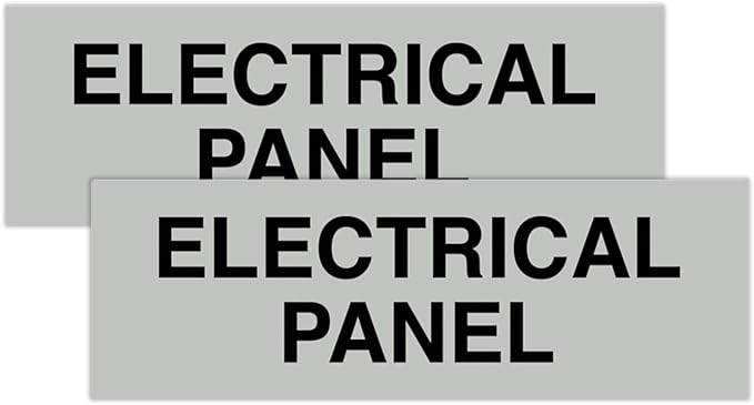 All Quality Basic Electrical Panel Sign - Fire Regulation Safety Compliance Sign - Lt Gray - Small (2 Pack)