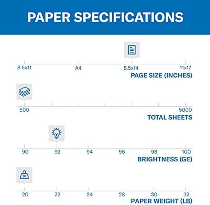 Hammermill Printer Paper, 20 lb Copy Paper, 8.5 x 14-1 Ream - Image 2