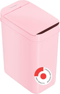iTouchless 3 Gallon Sensor Pink Bathroom Trash Can, 10 Liter Small Slim Automatic Touchless Garbage Bin with Lid, Smart Narrow Motion Control Commercial Waste Basket for Bedroom, Office