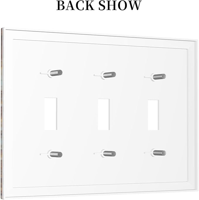 Bvtewkhz Dogs Funny Puppy Pets Vintage 3 Gang Triple Toggle Decorative Outlet Covers Light Switch Plate Electrical Receptacle Switchplate For Bathroom Kitchen Bedroom