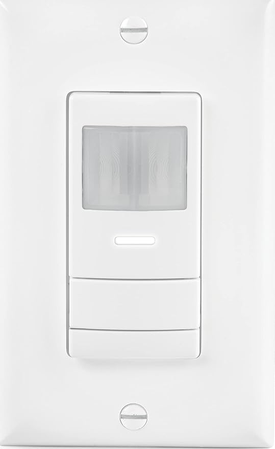 SensorSwitch Wall Mount Motion Sensor Switch, Passive Infrared Wall Switch and Occupancy Sensor and Dusk-to-Dawn Photocell, WSX Series, Single Relay, White
