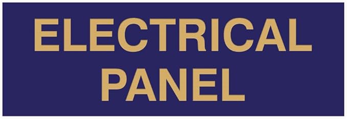 All Quality Basic Electrical Panel Sign - Fire Regulation Safety Compliance Sign - Blue/Gold - Large (1 Pack)