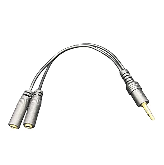 MasterStor Stereo Jack Splitter Cable3.5mm Male to 2 X Female Gold Plated Connector Adapter for Headphone Speakers, Mp3 Player, Mobile Phone,Laptop, PC,ipod (Black)