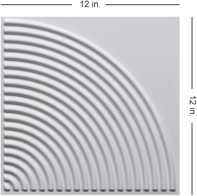 From Plain To Beautiful In Hours 9002 Arc Swell PVC 12 in x 12 in Peel and Stick Wall Panels (Covers / 10 sq.ft), White Matte, 10 Piece