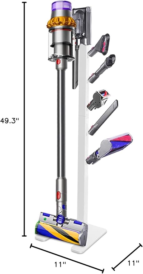 XIGOO Storage-Stand-Docking-Station-Holder Compatible with V15 Detect V11 V10 V8 V7 V6 Cordless Vacuum Cleaners, Stable Metal Organizer Rack(White, 5 Hooks)