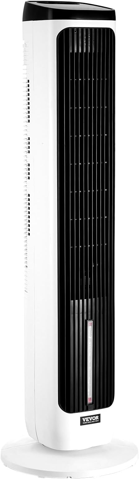 VEVOR Evaporative Air Cooler, Standing Fans that Blow Cold Air, 23.3ft/s 70° Remote Oscillating Tower Fan w/ 9-Speed 4 Mode, 24H Timer, Swamp Cooler, Portable AC Fan for Bedroom, Office