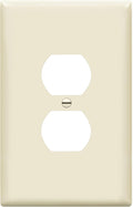 ENERLITES Duplex Receptacle Outlet Wall Plate, Jumbo Electrical Outlet Cover, Gloss Finish, Oversized 1-Gang 5.51" x 3.50", Polycarbonate Thermoplastic, 8821O-LA, Light Almond