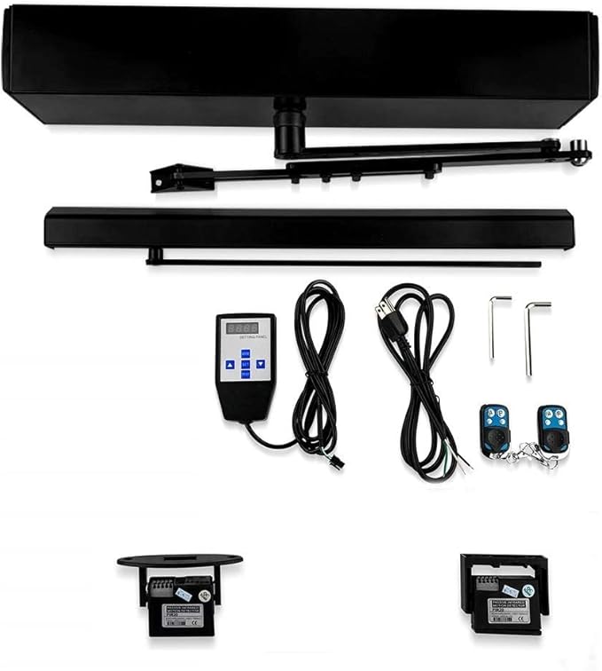 Olideauto Black Automatic Touch Free Door Opener DSW120,Automatic Exterior Door Kit Sensor Open with 2PCS Touchless Motion Sensor