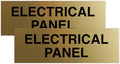 All Quality Basic Electrical Panel Sign - Fire Regulation Safety Compliance Sign - Brushed Gold - Medium (2 Pack)