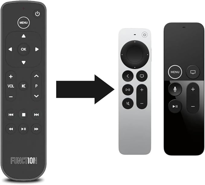 Function101 Pack of 5 Bluetooth Button Remotes for Apple TV/Apple TV 4K - Replacement Apple TV Remote (IR - BLE) No Voice Support