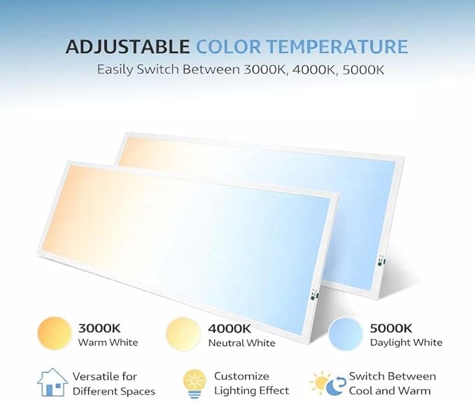 2X4 LED Flat Panel Light with Emergency Battery Backup, 50W 3000K/4000K/5000K, 0-10V Dimmable, 6500 Lumens, LED Drop Ceiling Lights, 100-277V, DLC UL Listed, Ultra Thin Back-Lit (16 Pack)