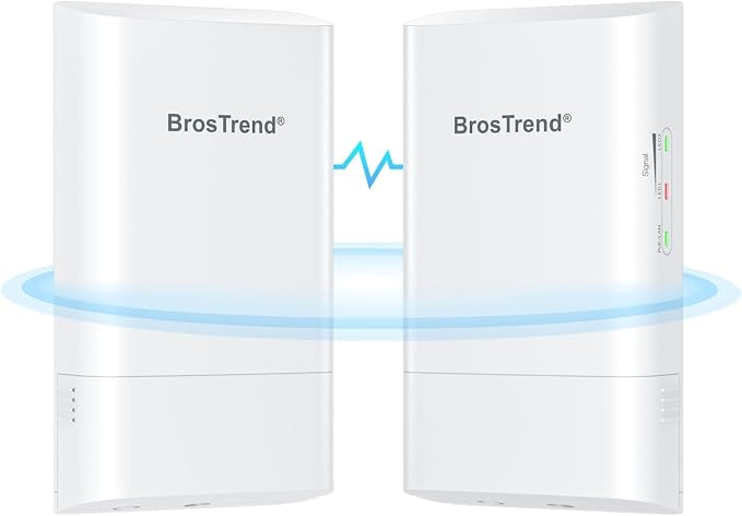 BrosTrend 5GHz 867Mbps WiFi Bridge Point to Point Outdoor, 1KM Wireless by BrosTrend