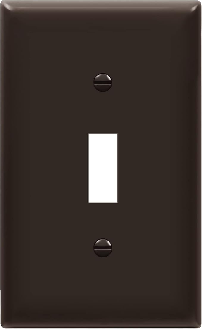 ENERLITES Toggle Light Switch Wall Plate, Gloss Finish, Size 1-Gang 4.50" x 2.76", Unbreakable Polycarbonate Thermoplastic, 8811-BR, Brown, Standard