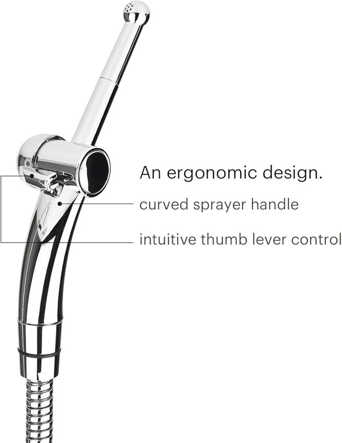 Brondell Hand Held Bidet Sprayer for Toilet: Brondell CleanSpa Advanced Bidet Attachment, Precision Pressure Control Jet Spray, Ergonomic Handheld Bidet for Toilet, Toilet Water Sprayer & Hose Set