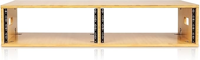 Sound Town DIY 2 x 4U Studio Rack, Solid Carbonized Bamboo, for Recording Room, Home Studio (STBR-D4)