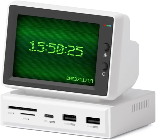 Hagibis 3.5inch IPS USB Mini Screen with USB C Hub, USB-C&HDMI Monitor AIDA64 Mini PC CPU RAM HDD Data Monitor Temperature Electronic Album Floating Lyrics Display Sub Screen for Laptop PC (960x640)